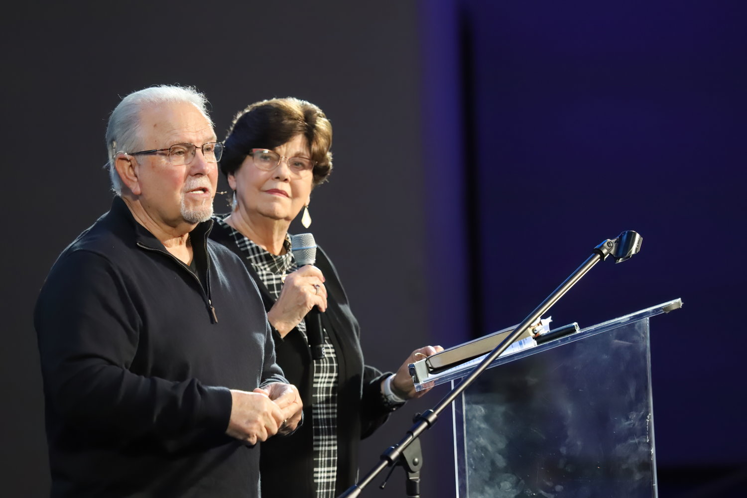 Dr. Mike (DOM) and Judy Carlisle prayed for the pastors and their wives during the San Diego Southern Baptist Association 80th Anniversary on Saturday January 14, 2023, El Cajon, CA.